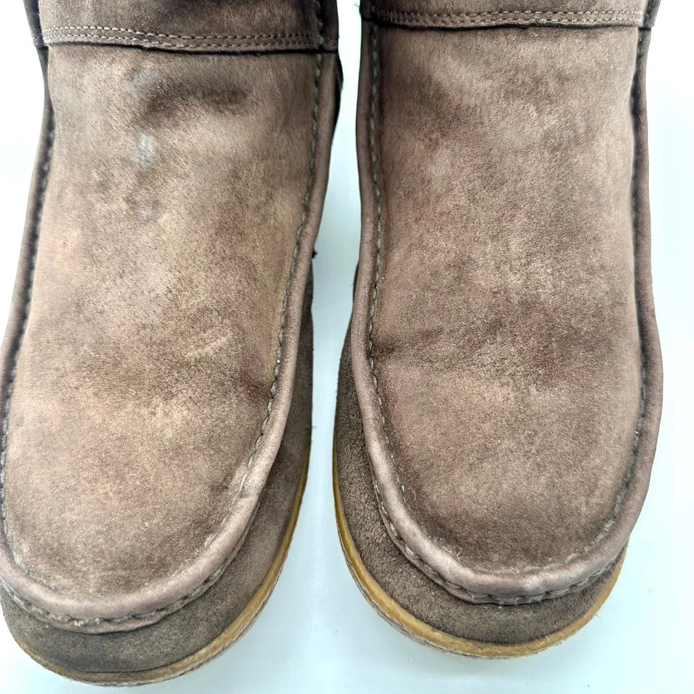 The North Face Alana Women Brown Suede Mid Knit Cuff Insulated Boots Size 8.5